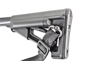 An adjustable magpul STR buttstock, with built-in QD sling receptacles, offers an outstanding cheek weld and ergonomics.