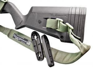 The Magpul X-22 allows adjustments through both length-ofpull spacers and varied height cheek-weld comb inserts. Other highlights are a vertical palm swell and multiple sling attachment points.
