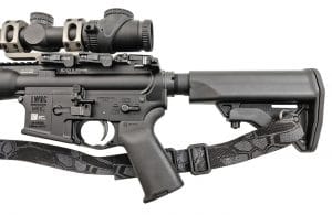 An adjustable LWR-CI Compact stock and Magpul MOE + grip bring up the rear.
