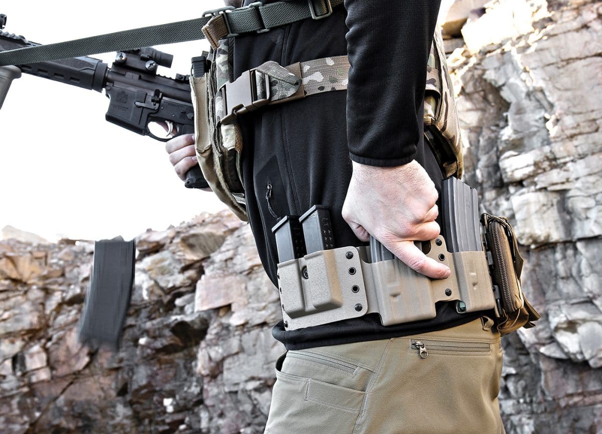HTC High Threat Concealment 556 Rifle Stanag Mag Pouch Black Kydex Boltaton